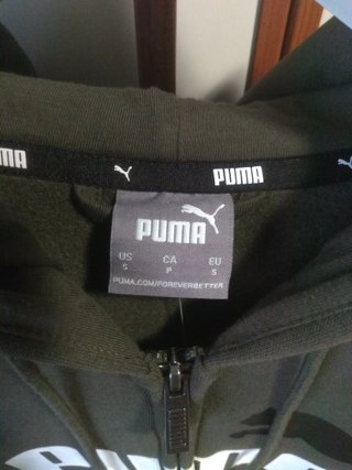 Felpa Puma con cappuccio e zip verde