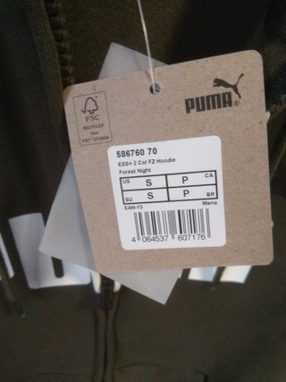 Felpa Puma con cappuccio e zip verde