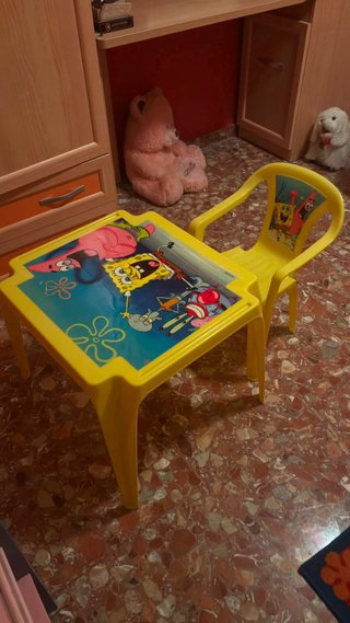 Mesa y Silla Infantil Bob Esponja
