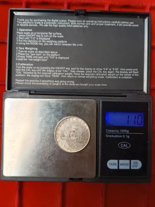 Italia 500 Lire 1959 Argento. Moneta Splendida.