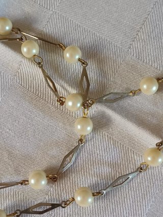 Collana extra lunga perle vintage 176 cm