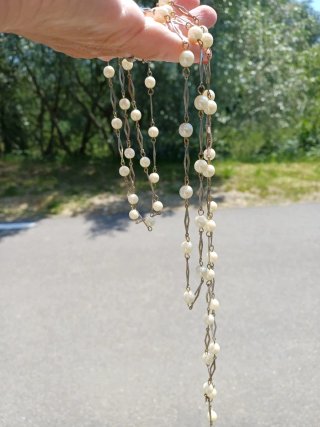 Collana extra lunga perle vintage 176 cm