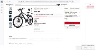 BICI ELECTRICA 26" NUEVA HITWAY BK7 250W 36VT 12AH