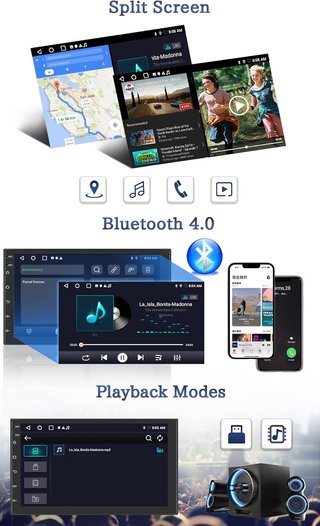Radio Coche Android 11 2 DIN Carplay inalámbrico 7