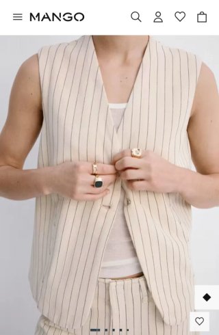 Chaleco Mango Rayas Beige