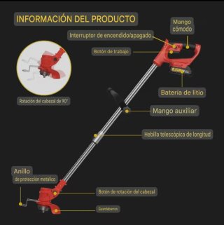 Desbrozadora Telescópica Recargable (2 Baterías)