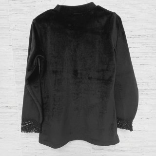 Camisola criança veludo com renda