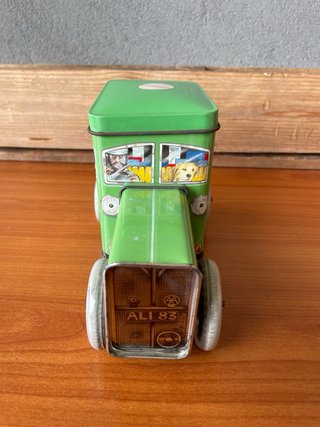 Scatola Vintage camioncino in latta Silver Crane