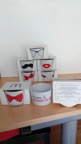 Set 6 Coppette Ceramica McDonald's Vintage
