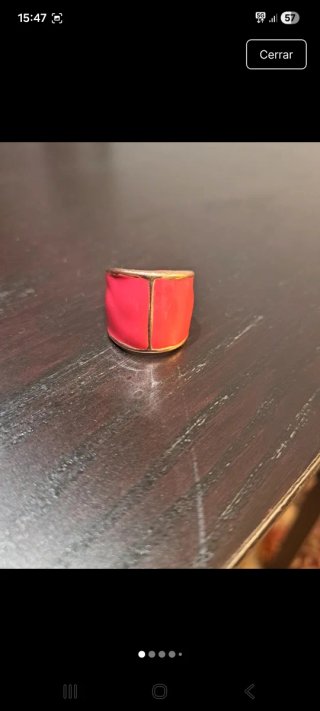 Anello rosso e dorato