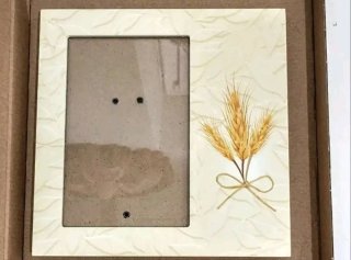 Cornice portafoto elegante con spighe di grano