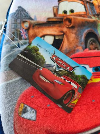 Mochila Peluche Cars Faísca Mcqueen + Matter 32cm