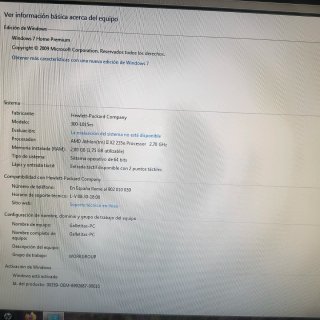 Ordenador HP touchsmart 300 Negro 2009