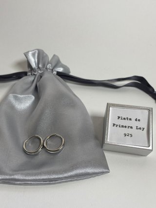PENDIENTES AROS PLATA DE LEY 925 BRILLANTE