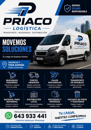 Mudanzas, portes urgentes, transportes