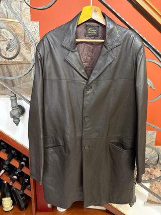 Giacca trench vera pelle morbida leggera vintage