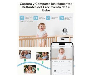 Cámara Vigilancia Bebé GHB WiFi 2K PTZ