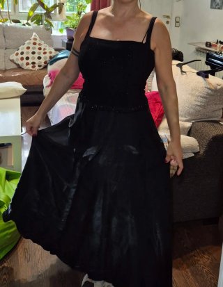Vestido fiesta largo negro talla XS