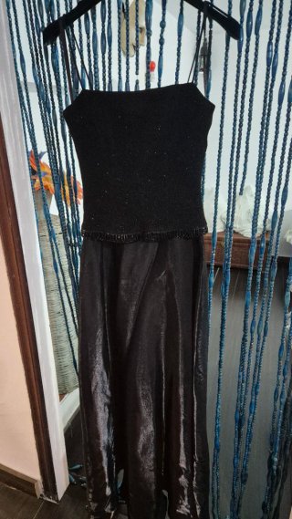 Vestido fiesta largo negro talla XS