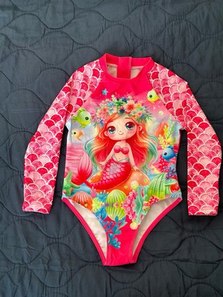 Traje baño infantil sirena protección solar