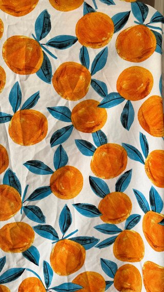 Camisa kimono frutal naranja y blanco