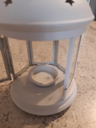 Lanterna porta candele bianca con stelle