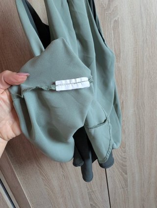 Top doppio strato verde militare