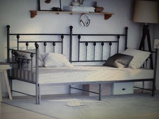 Estructura Cama Acero Negra 100x190cm