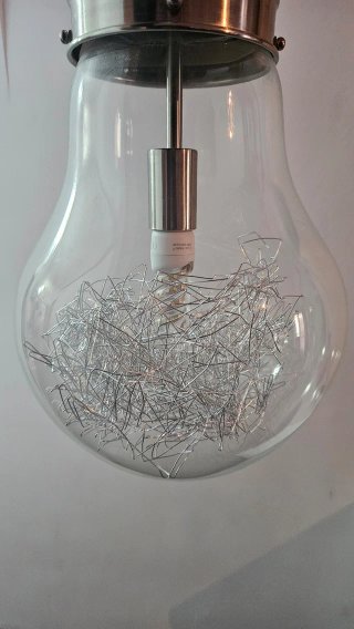 Lámpara colgante bombilla cristal metal