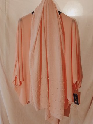 Blusa Chiffon Viscosa Rosa + Stola nuovo