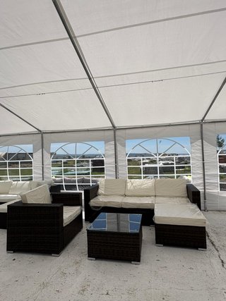 Conjunto de ratán y cristal nuevo - Envio gratis