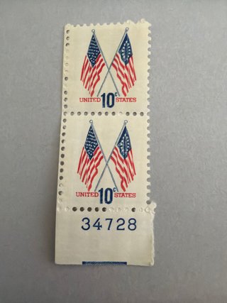 Sello EE.UU. 10 centavos Banderas