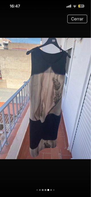Vestido Verano Sin Mangas Beige y Negro