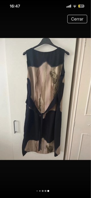 Vestido Verano Sin Mangas Beige y Negro