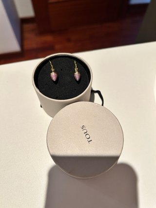 Pendientes Tous Lila Brillante y Oro vermeil