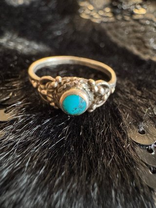 Anello Vintage in Argento Etnico Turchese