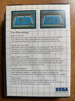 Pro Wrestling Master System Sega