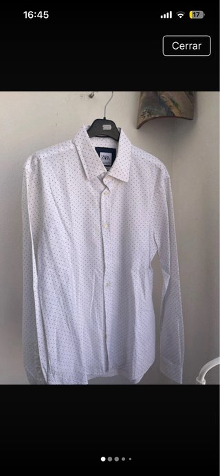 Camisa Zara blanca con puntitos