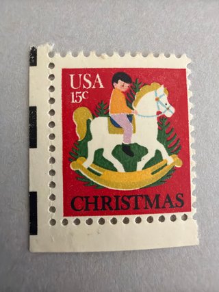 Sello USA 1978 Niño Caballo Balancín Navidad 15c