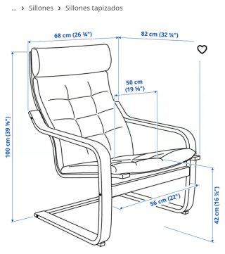 Sillón individual IKEA madera y tela