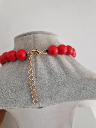 Collana donna perle plastica dura 45cm