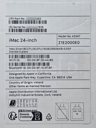 GARANTÍA Ordenador Apple iMac M4 16GB/256SSD