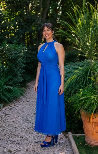 Vestido largo azul elegante