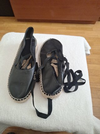 Alpargatas Zara Piel Negra