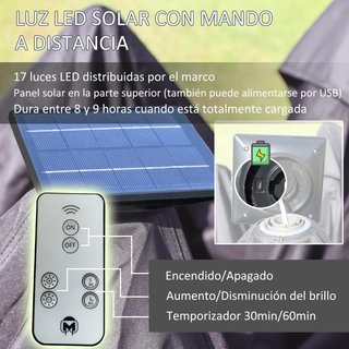 Carpa Plegable LED 3,3x3,3 con Mosquiteras Beige