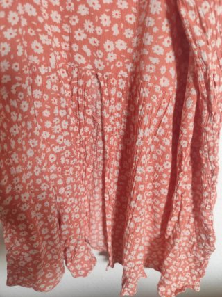 Vestido flores rosa salmón/melocotón Talla XL