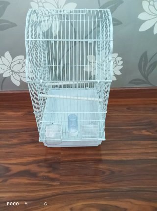 Jaula para pájaros blanca