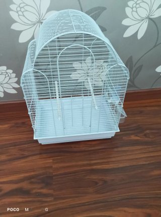 Jaula para pájaros blanca