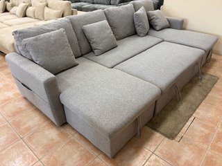 Sofá Cama Rinconera con Chaise Longue y Arcón