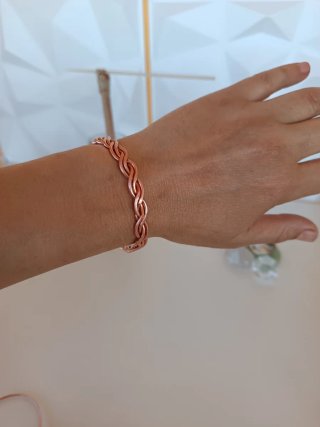 Pulsera cobre ajustable trenzada
